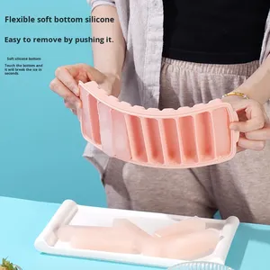 Lớn hộ gia đình thương mại Silicone khay đá dải dài vuông <span class=keywords><strong>Cube</strong></span> thực phẩm bổ sung hộp nắp Whisky rượu Whisky rượu - Product Image 3