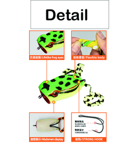 AOCLU-Jupe flottante souple en plastique de 6cm et 15g, leurre de grenouille à grande bouche - Product Image 6