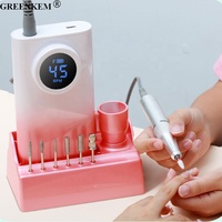 Nouvelle machine à polir les ongles à dégradé de couleurs 45000 tr/min avec embouts de perçage, machine à ongles professionnelle portable rechargeable