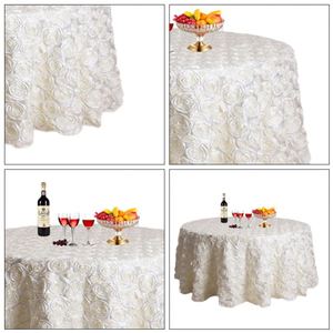 Custom Rosette <b>Table</b> <b>Cloth</b> Round <b>Pink</b> Modern Printed Polyester Tablecloth for Wedding - Product Image 3