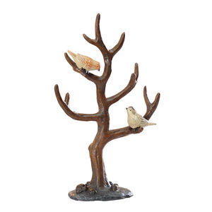 Porte-bijoux oiseau branche pays américain chanceux, artisanat rétro en résine ornement créatif bijoux pour la maison - Product Image 2