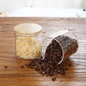 โถแก้วโบโรซิลิเกตคุณภาพสูง ฝาไม้ไผ่ สำหรับเก็บชา กาแฟ ลูกอม คุกกี้ เครื่องเทศ ชุดภาชนะแก้วสุญญากาศ - Product Image 6
