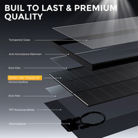Panneau solaire monocristallin noir intégral de qualité supérieure 200W 24V Module PV rigide pour l'électricité résidentielle et le camping