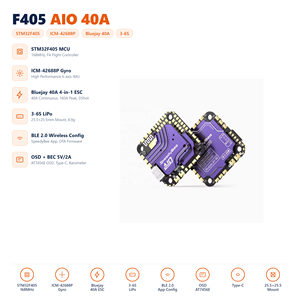 ตัวควบคุมการบินโดรน HT SpeedyBee F405 AIO FPV พร้อม ESC Bluejay 40A ในตัว STM32F405 MCU ICM42688P Gyro Barometer BLE ไร้สาย - Product Image 5
