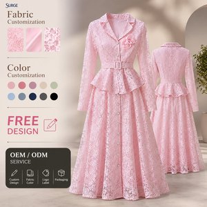 <span class=keywords><strong>Robe</strong></span> longue <span class=keywords><strong>de</strong></span> soirée personnalisée pour femme, décontractée, printemps, en polyester, coton et <span class=keywords><strong>mousseline</strong></span>, rose unie, col en V, manches longues, ceinturée, taille <span class=keywords><strong>haute</strong></span>, dentelle florale - Product Image 1