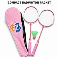 Raquette de badminton courte en alliage de fer 61 cm avec sac Oxford pour entraînements en salle junior et jeux en club – Commande en gros