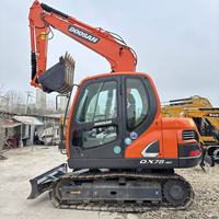 Excavatrice hydraulique Doosan DX75 d'occasion, petite excavatrice sur chenilles, bon état, meilleur prix