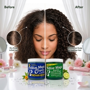 Blue Magic <strong>Coconut</strong> Oil Hair <strong>Conditioner</strong> 15Oz Green Tea Leaves Jojoba Aloe Private Label Curly Hair Mask Natural Oem - Product Image 1