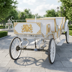 Nouveau véhicule électrique de tourisme de style européen, parfait pour les parcs d'attractions, chariot à chevaux à 3 rangées, chariot tiré par des chevaux - Product Image 2