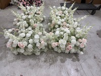 H506 Rangkaian Bunga Mawar Sutra Elegan Besar Hydrangea 80cm untuk Dekorasi Lantai, Bunga Artificial untuk Dekorasi Pernikahan