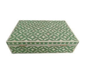 Joyero de madera hecho a mano de lujo con ilustraciones de incrustaciones de resina tradicional y diseño ornamental para fines de regalo de la India - Product Image 4