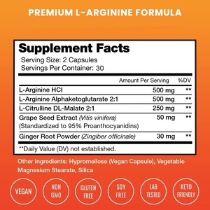 Muscle <b>Builder</b> L-arginine Tablets Healthcare Dietary Supplement boost Energy - Product Image 4