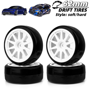 Neumáticos RCXAZ 1/10 para Drift, Duros/Blandos, para 1/10 Traxxas <span class=keywords><strong>D4</strong></span> HSP HPI <span class=keywords><strong>Sakura</strong></span> TT01 TamiyaRC, Neumáticos para Carreras en Carretera y Drift - Product Image 1