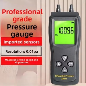 Manometro Digitale AS510, Misuratore di Pressione dell'Aria 0-100 HPa/0-15 in H2O, Manometro Differenziale per Misurazioni di Pressione Negativa e Vuoto - Product Image 5