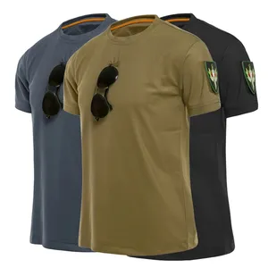 Outdoor Sport Tactical T-Shirts Men Hiking Tee Shirt Special Loose Cotton Quick Dry Solid Color Breathable T Shirt