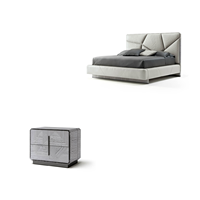 Meubles de villa en cuir véritable sur mesure de haute qualité de luxe italien, lit moderne de taille king-size, luxe