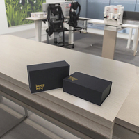 Caja de Embalaje Rígida de Lujo para Teléfono Móvil con Cierre Magnético Negro, con Grabado y Recubrimiento UV, Logotipo Personalizado para Dispositivos Electrónicos Inteligentes