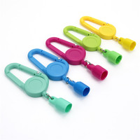 Porte-badge rétractable ovale en plastique jaune, vert, rose, style simple et automatique pour accessoires fumeurs