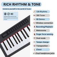 KIMFBAY Music Keyboard Digital Piano 88 Keys Piano Keyboard Piano Profesionales