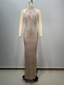 Abito da Sera di Lusso con Perline e <span class=keywords><strong>Maniche</strong></span> <span class=keywords><strong>Lunghe</strong></span> per Donne, Elegante <span class=keywords><strong>Vestito</strong></span> Formale per Matrimoni e Feste - Product Image 6