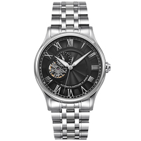 Montre mécanique automatique pour homme, entièrement en acier inoxydable, squelette, affichage 24 heures, luminescente, fabrication en série personnalisée