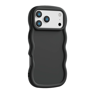เคสโทรศัพท์แบบซับลิเมชั่นลายคลื่นขายส่ง สำหรับ iPhone XS Max, 11, 12, 13, 14, 15, 16, 17 Air และเคส iPhone 17 Pro Max สีดำ ทำจากซิลิโคน - Product Image 1