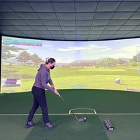 Simulateur de golf d'intérieur avec projection haute définition pour l'entraînement et les loisirs sportifs ; Conception à emballage souple ; Balle automatique