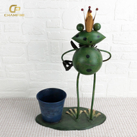 Pot de fleurs en métal de style nordique, mignon et durable, en forme de grenouille, pour la décoration de la maison, du jardin et du patio, pots en fer thermolaqué