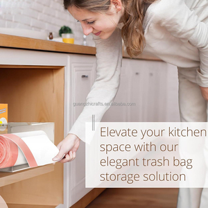 Tavolo da banco in acrilico sacchetti della spazzatura scatola Dispenser applicazione cucina <span class=keywords><strong>2</strong></span> in 1 acrilico porta sacco della spazzatura - Product Image 6