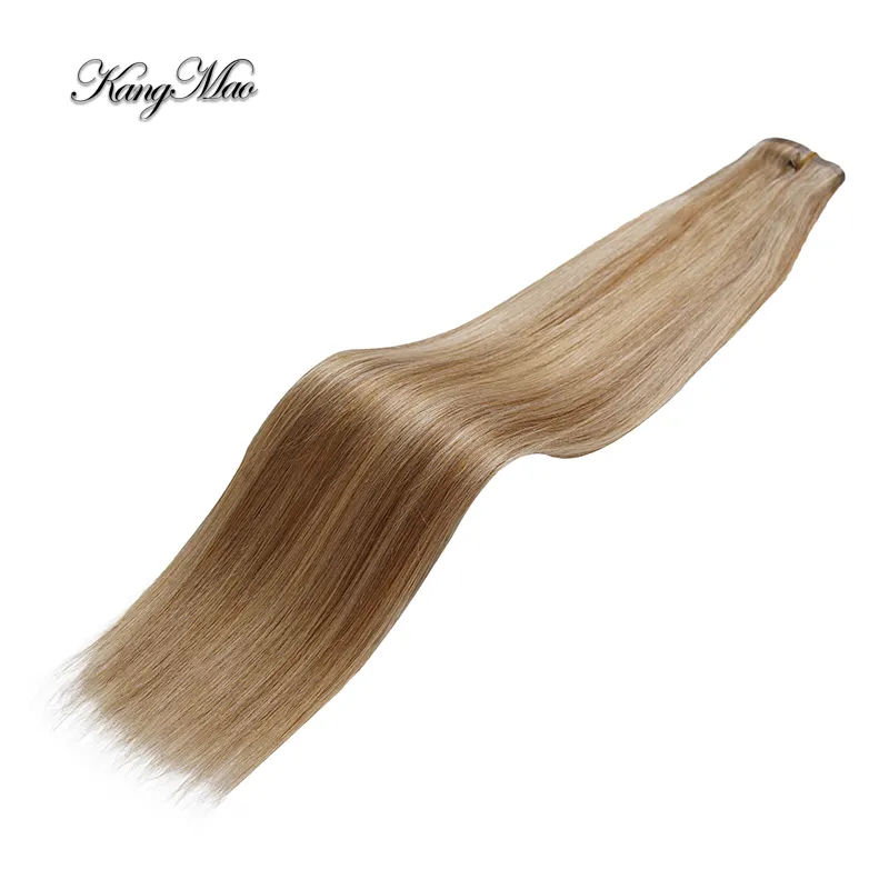 100% Virgin Unprocessed 100% Human Natural Hair Double Drawn PU Skin Seamless Clip Raw Hair Extension Highest Quality Chinese