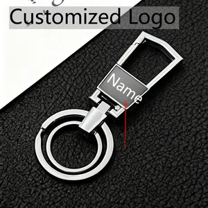 Porte-clés personnalisé en alliage de zinc avec logo et nom, gravure laser, pendentif pour moto et voiture, pour hommes et femmes, cadeau - Product Image 1