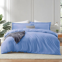 Parure de lit double de luxe pour hôtel, mobilier hôtelier 5 étoiles, 100% coton, housse de couette et drap plat