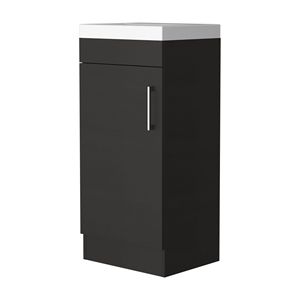Black Rectangle Bathroom Vanity With Ceramic Basin <b>Floor</b> <b>Standing</b> Modern Design Painted - Product Image 5