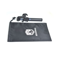 Sac de rangement en nylon noir avec logo imprimé sur mesure, sac de rangement en nylon polyester avec fermeture à glissière