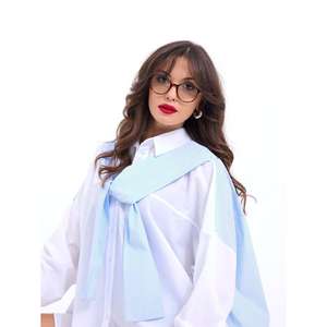 เสื้อเชิ้ตป๊อปลินติดกระดุมสำหรับผู้หญิงของซิกาโก ลายทางชิคาโก้ สีตัดกัน ใส่ได้ทุกวัน - Product Image 1