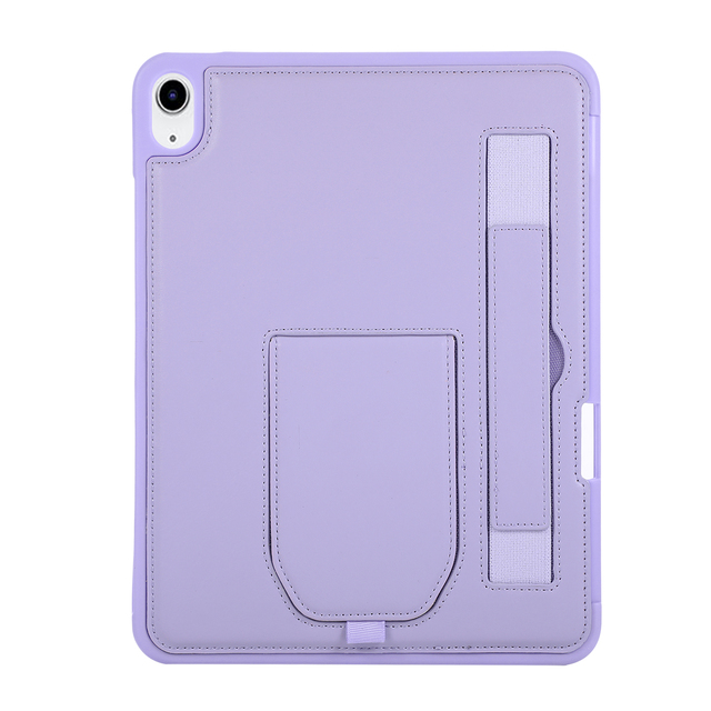 Shockproof Leather iPad Case with Hand Strap, Built-in Stand & Pencil Pocket
