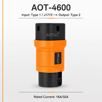 Adaptateur de charge EV de type 1 à type 2 32A, adaptateur J1772 vers type 2 pour charger les véhicules électriques de type 2 avec des chargeurs de type 1