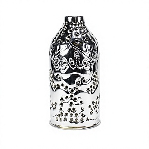 อุปกรณ์ฮุคก้า Khalil Maamoon แท้ ทำมือ - ฝาครอบถ่านโลหะ Tarboosh 8.5 นิ้ว (สีเงินโครเมียม) - Product Image 1