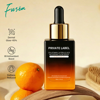 Sérum à la vitamine C en marque privée, sérum antioxydant pour l'éclat de la peau, flacon en verre de 30 ml, éclaircissement cellulaire de la peau, antioxydant intensif