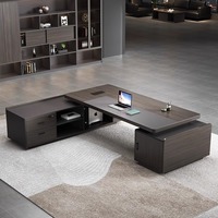 Combinaison de chaise de bureau de luxe simple et moderne en bois foncé Table de président/directeur pour les personnes âgées pour la maison
