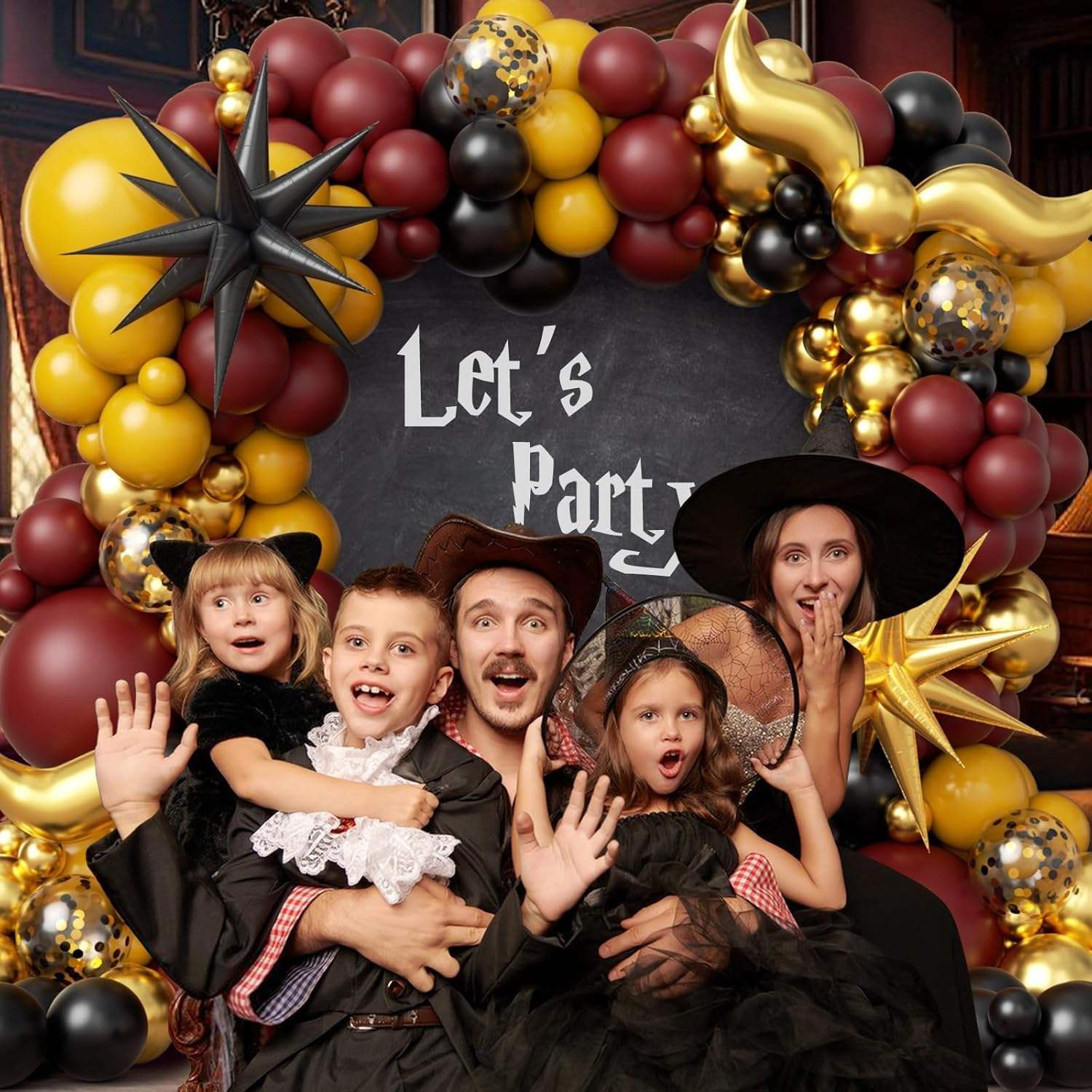 Magic Wizard School Party Decorations Magic Fall Balloon Garland Kit Potter  Balloon Arch for Birthday Theme Party Supplies, image size:1500x1500