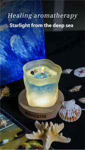 Vente en gros de bougies parfumées au gel de style <span class=keywords><strong>marin</strong></span> luxueuses <span class=keywords><strong>et</strong></span> personnalisées avec des coquillages |   Parfum d'ambiance pour mariage, décoration de maison pour Thanksgiving <span class=keywords><strong>et</strong></span> Noël - Product Image 5