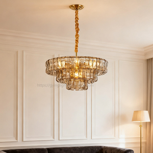 Iluminación Moderna para Decoración del Hogar, Lámpara de Araña de Cristal de Murano, <span class=keywords><strong>Luces</strong></span> Colgantes de Lujo para Sala de Estar, <span class=keywords><strong>LED</strong></span> de Latón, Fácil Instalación - Product Image 4