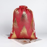 Sac cadeau à cordon pour les fournitures de fête de Noël Décoration de Noël Festival Xmas Pouch for Gift Jewelry Makeup Packing