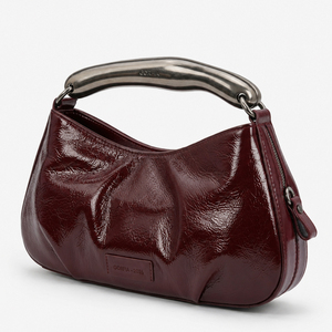 Bolso de Hombro de Cuero PU Brillante para Mujer, Bolso de Mano con Acabado Patentado, Forma Curva, Asa de Metal, Bolso de Moda Diaria - Product Image 2
