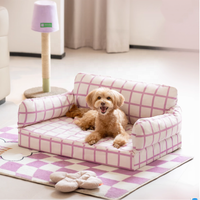 Canapé de luxe pour animaux de compagnie lit doux personnalisé pour chien et chat avec doublure étanche nouveau design en velours emballé dans un carton