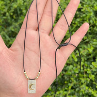 Collier Scapulaire Plaqué Or 18 carats avec Zirconium Cubique, Bijou Scapulaire, Collier Marie, Médaille Miraculeuse, Collier Scapulaire Catholique Religieux