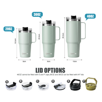 Tasse personnalisée de 40 oz en acier inoxydable Tasse au design moderne à double paroi isolée Tasse à gobelet de 40 oz avec poignée et paille