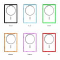 Support de téléphone magnétique ultra-fin personnalisé pour cartes de visite, résistant aux chutes, avec coque en PC et fenêtre transparente pour rangement de cartes