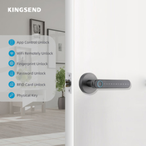 Biometric Fingerprint Password Smart Handle <strong>Door</strong> Lock with App &amp; Cloud Storage for Home Bedroom Use - Product Image 3